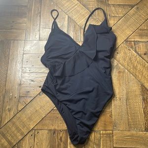 Black one piece bathing suit